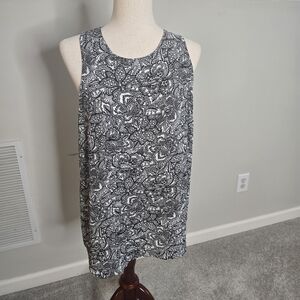 Who What Wear black and white floral Tank Top XL